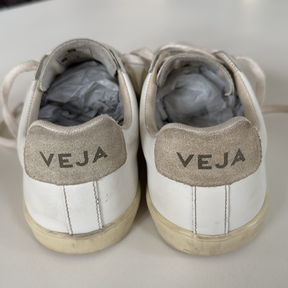 VEJA Esplar Leather Logo Sneakers in White Color Womens Size 7 - Picture 4 of 16